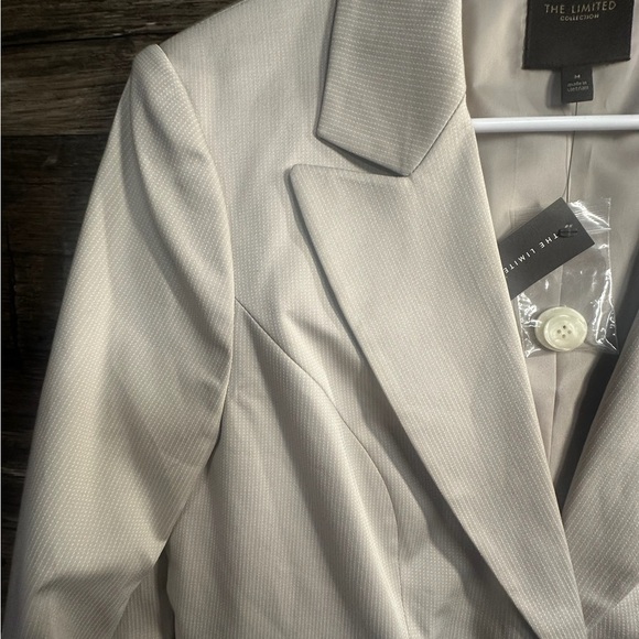 The Limited Cream Tan Blazer Jacket Tailored Fit Notched Lapels - Picture 6 of 15